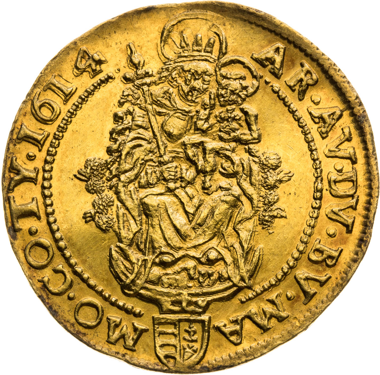 Dukát 1614 - reverz