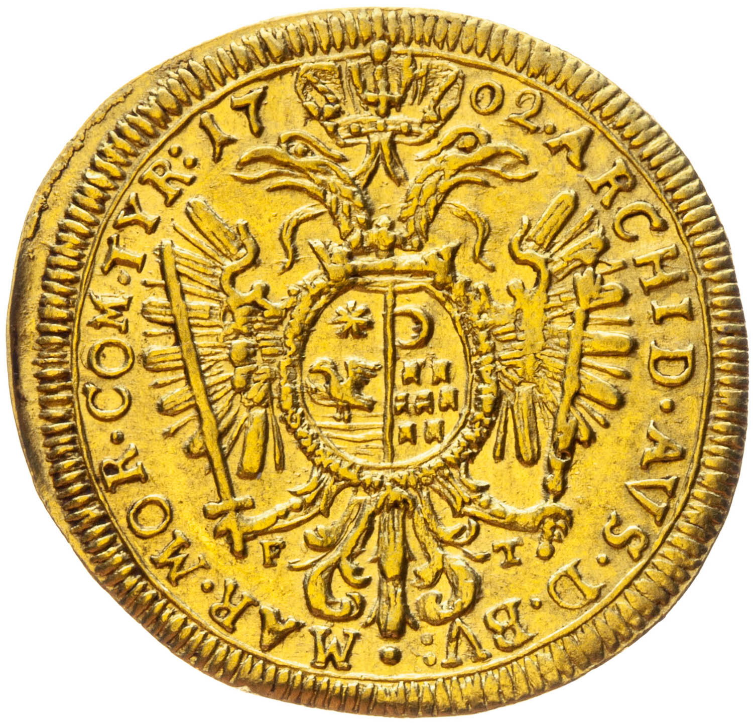 Dukát 1702 - revers