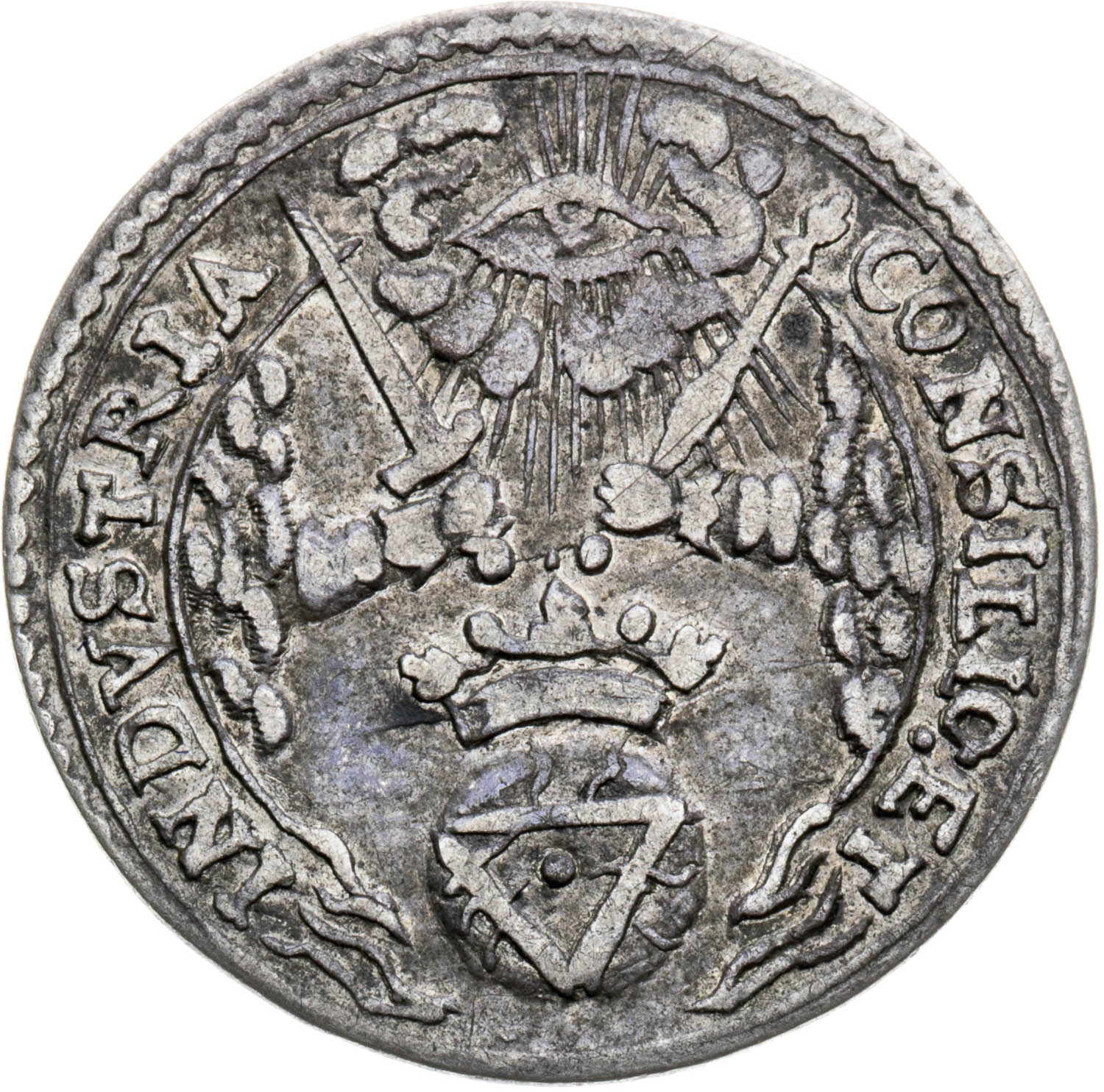 Stříbrný žeton 1655 - revers
