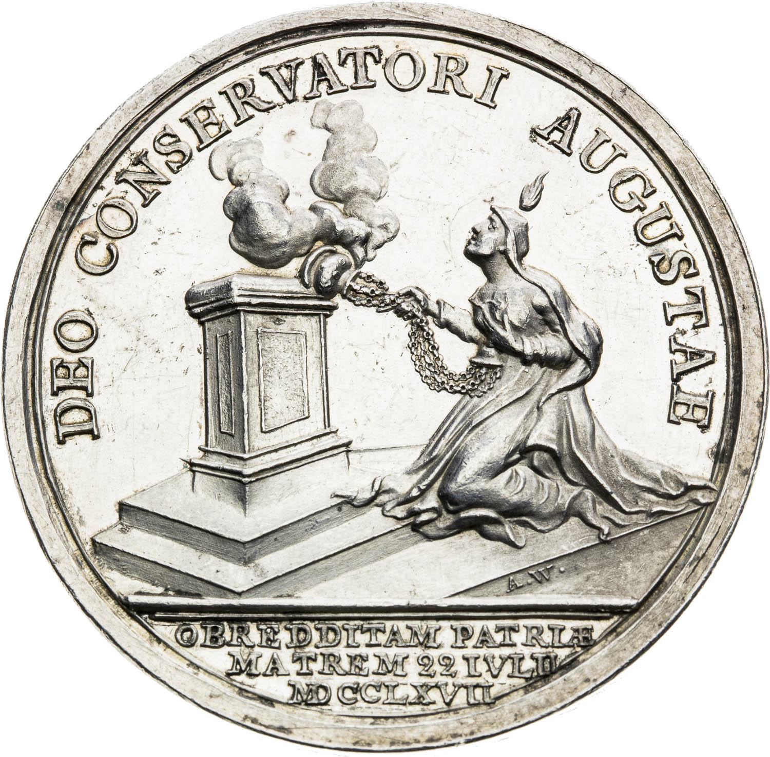 Strieborná medaila 1767 - reverz