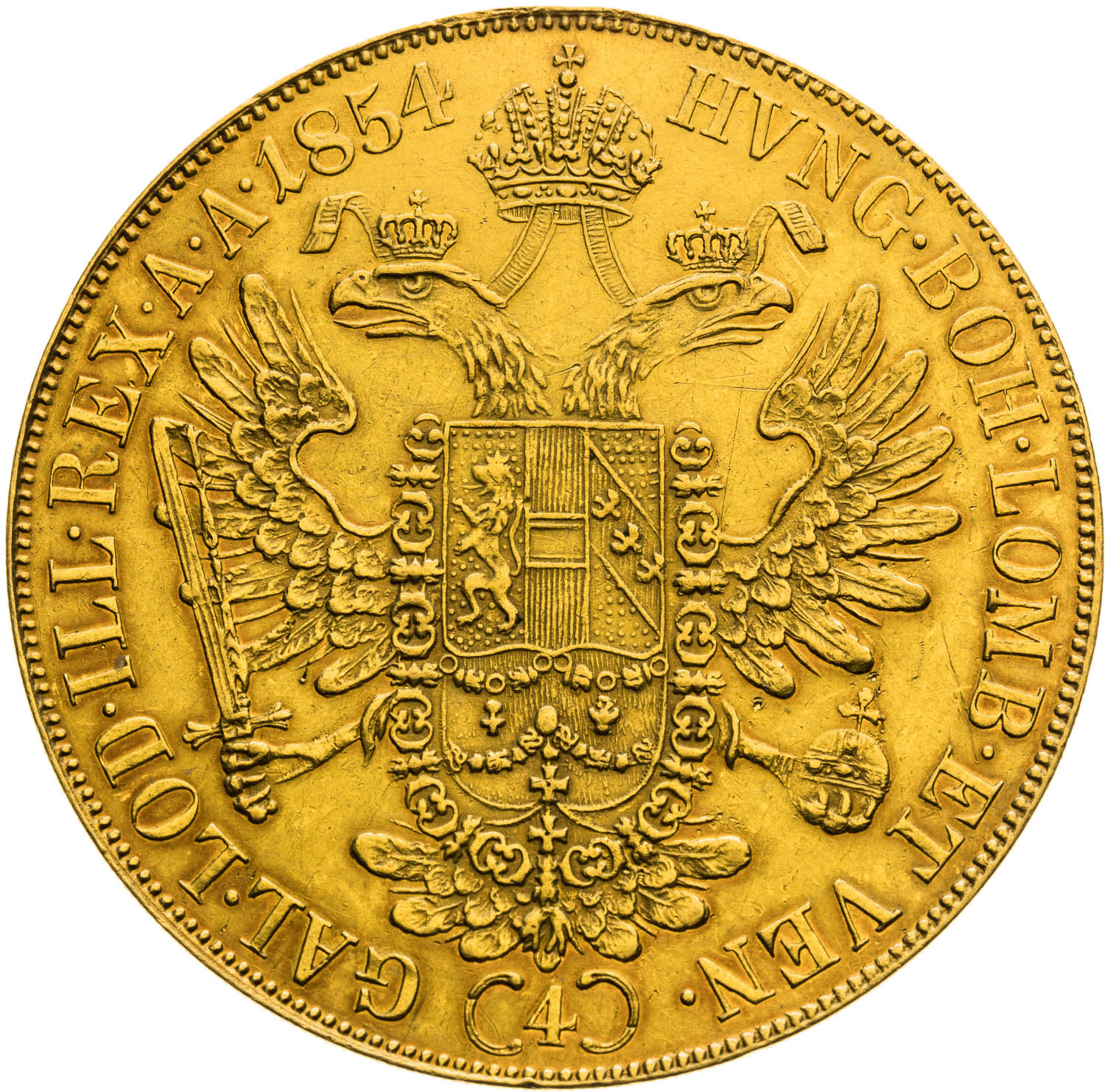 4 Ducats 1854 - back