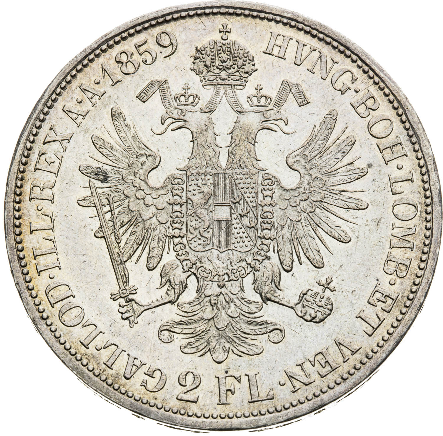 2 Gulden 1859 - back