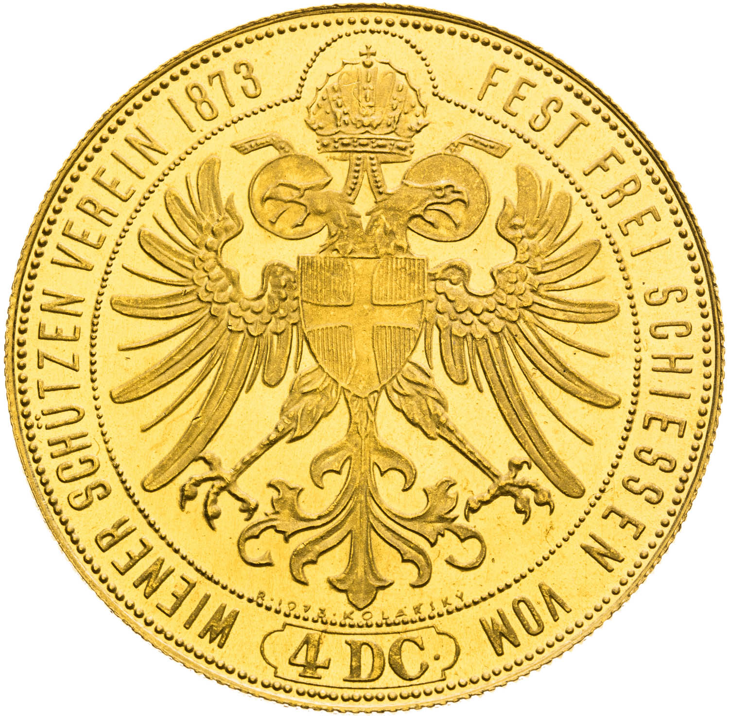 Gold medal 1873 / 1973 (4 Ducats) - back