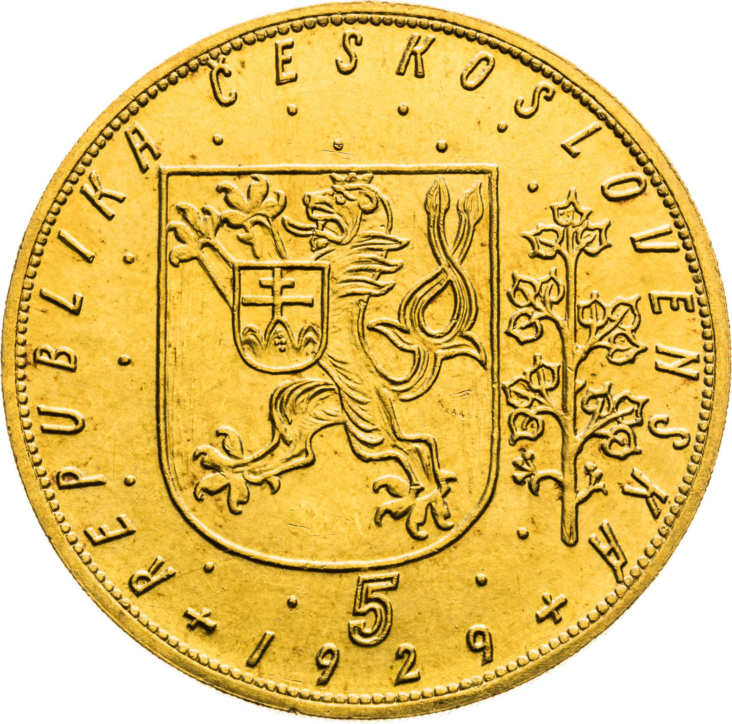 5 Ducats 1929 - back