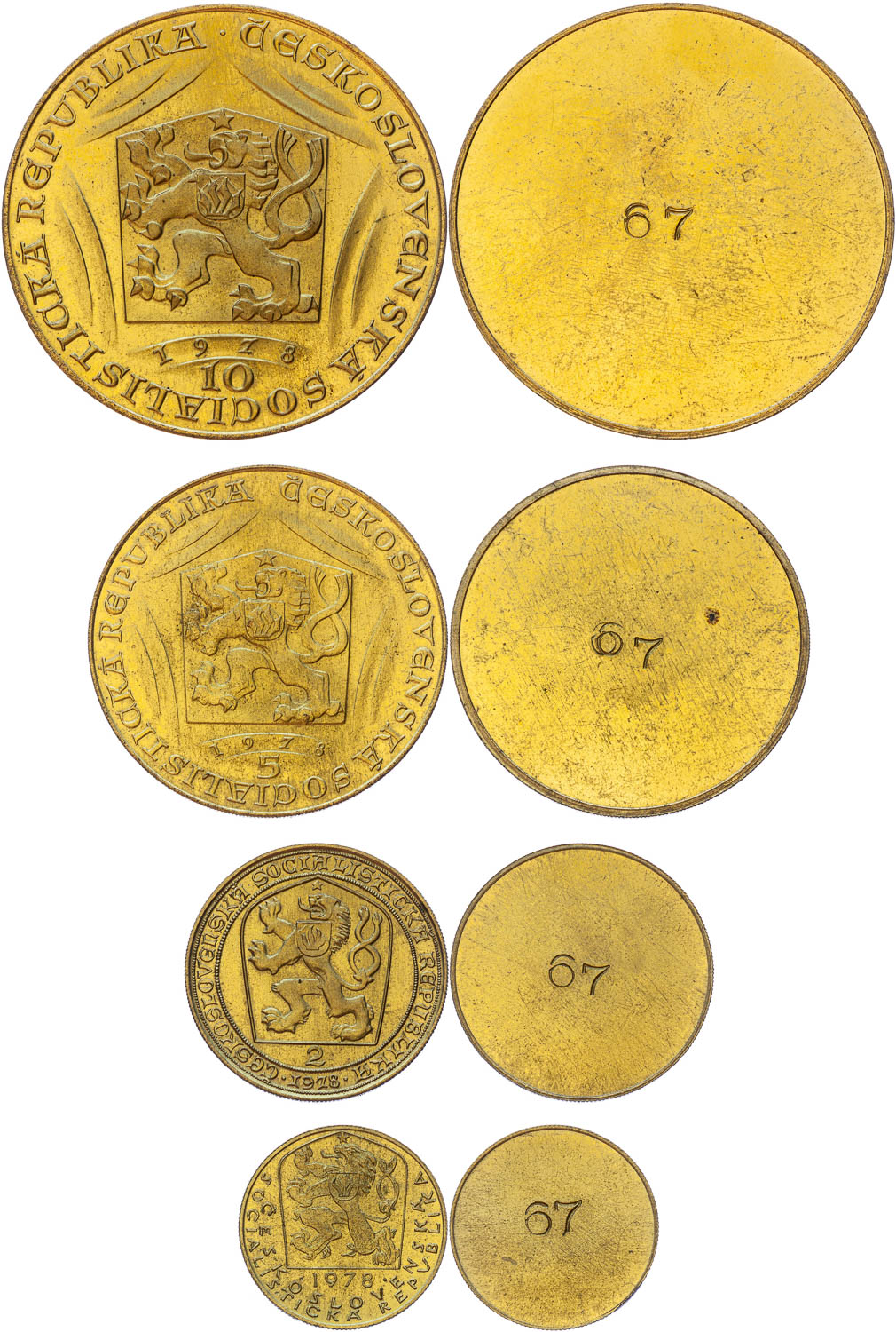 Ducats 1978 - brass coins (8 pcs) - back