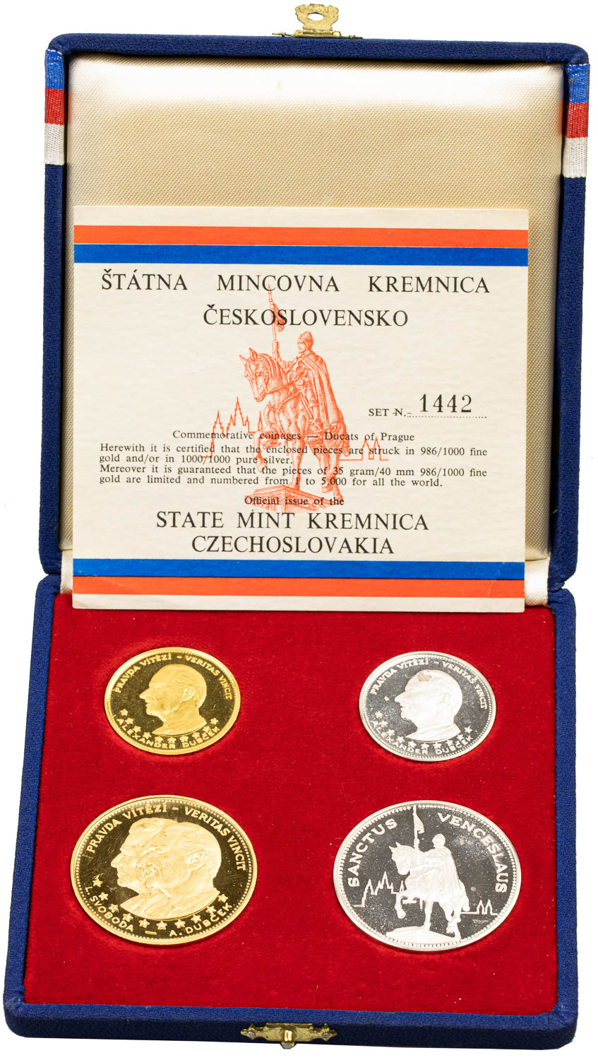 Sada zlatých a strieborných medailí 1968 (4 ks) - averz