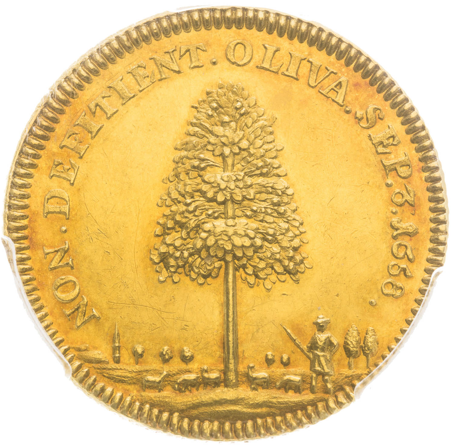 Zlatá medaile 1658 - revers
