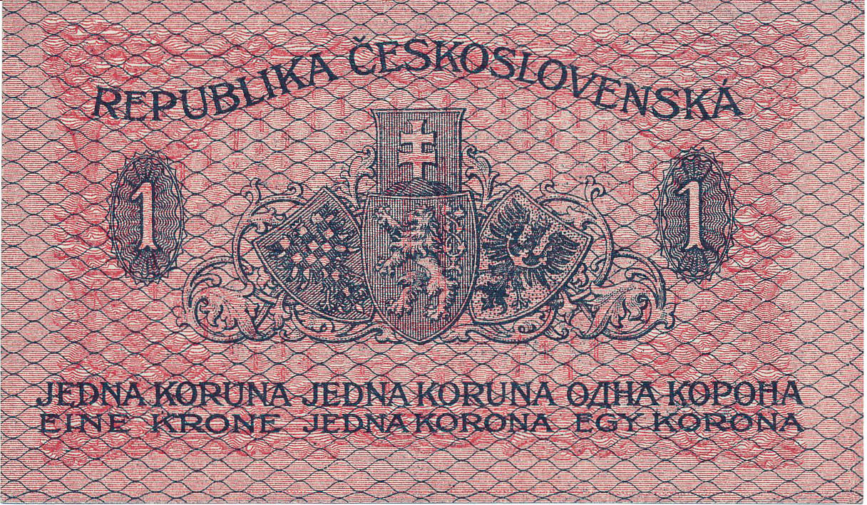 1 Kč 1919 (chybotlač) - reverz