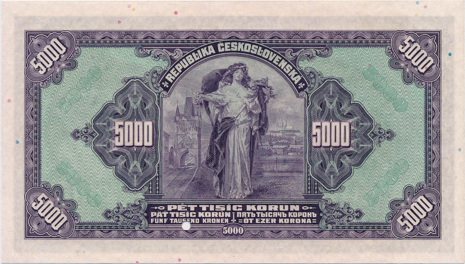 5000 Koruna 1920 (annulus) - back