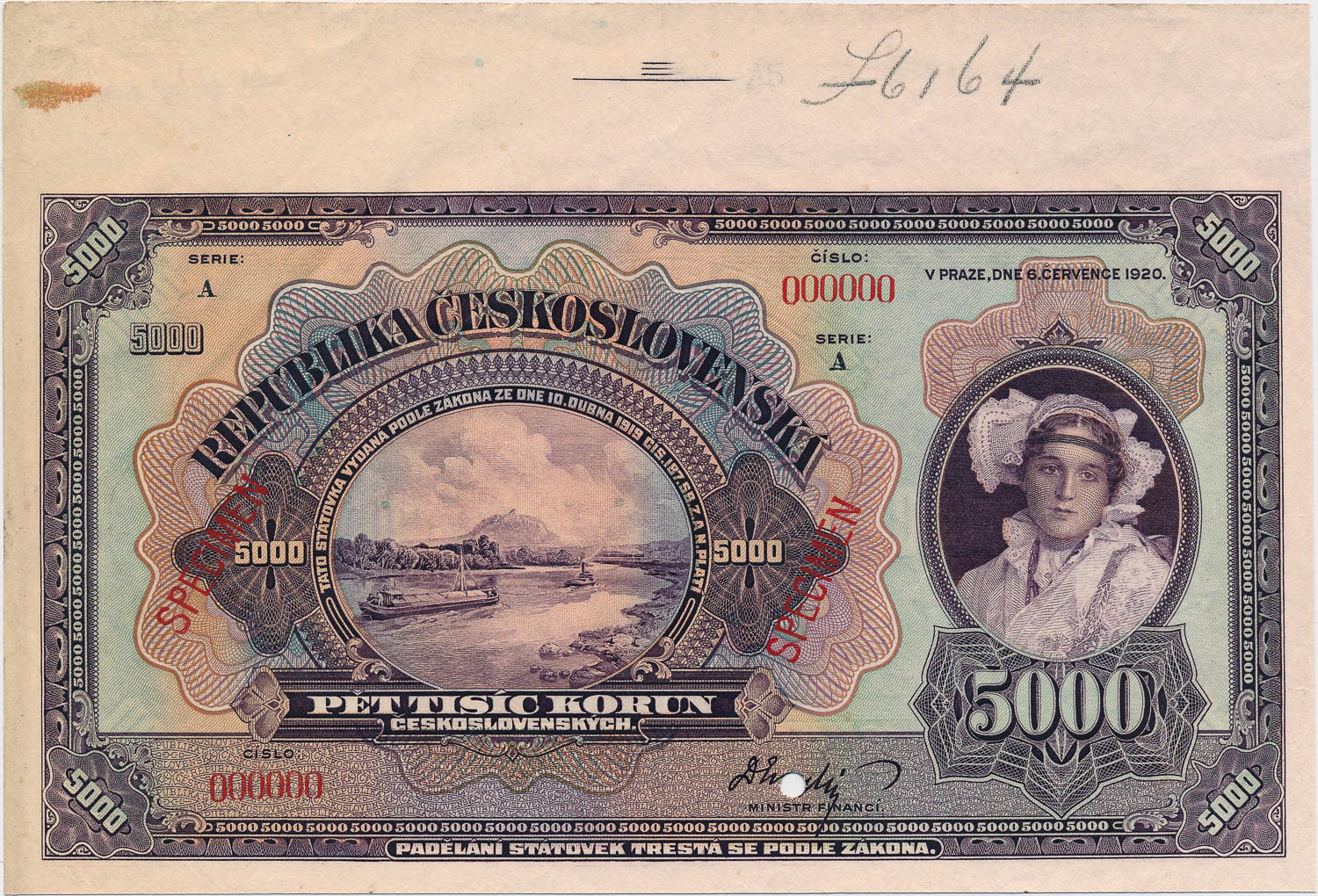 5000 Koruna 1920 (annulus) - front