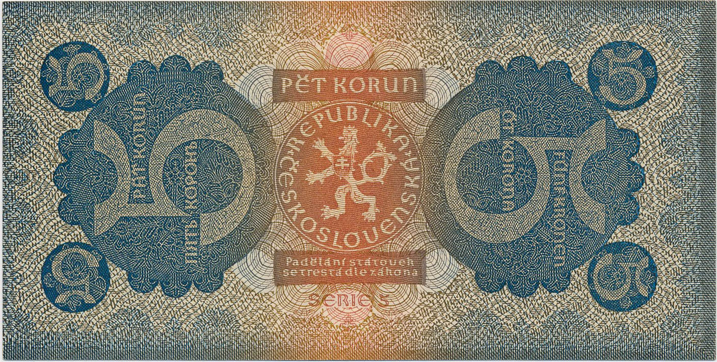 5 Koruna 1921 - back