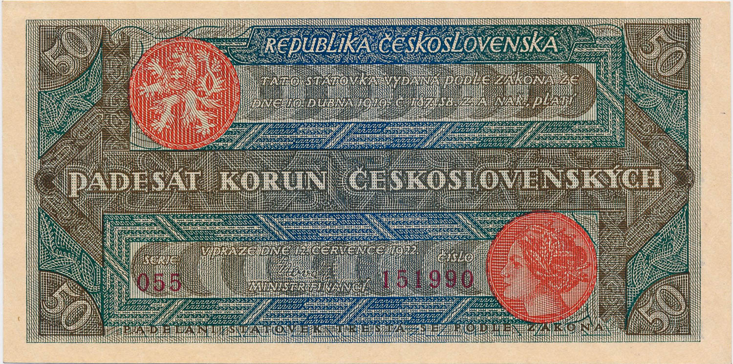 50 Koruna 1922 - front
