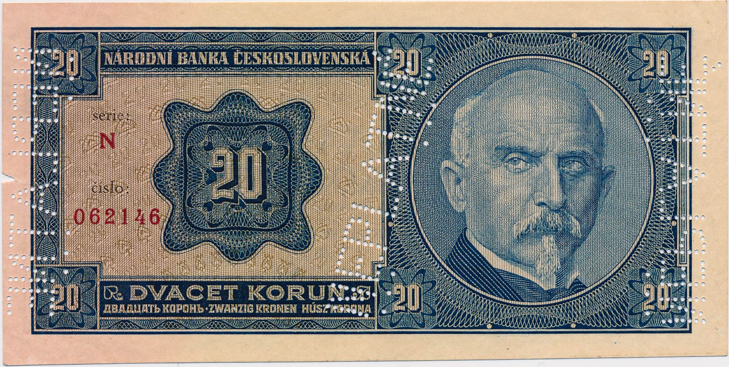 20 Koruna 1926 (bank specimen) - back