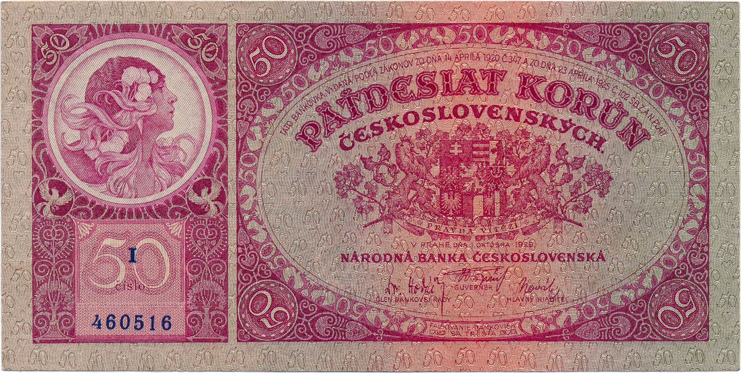 50 Kč 1929 - averz