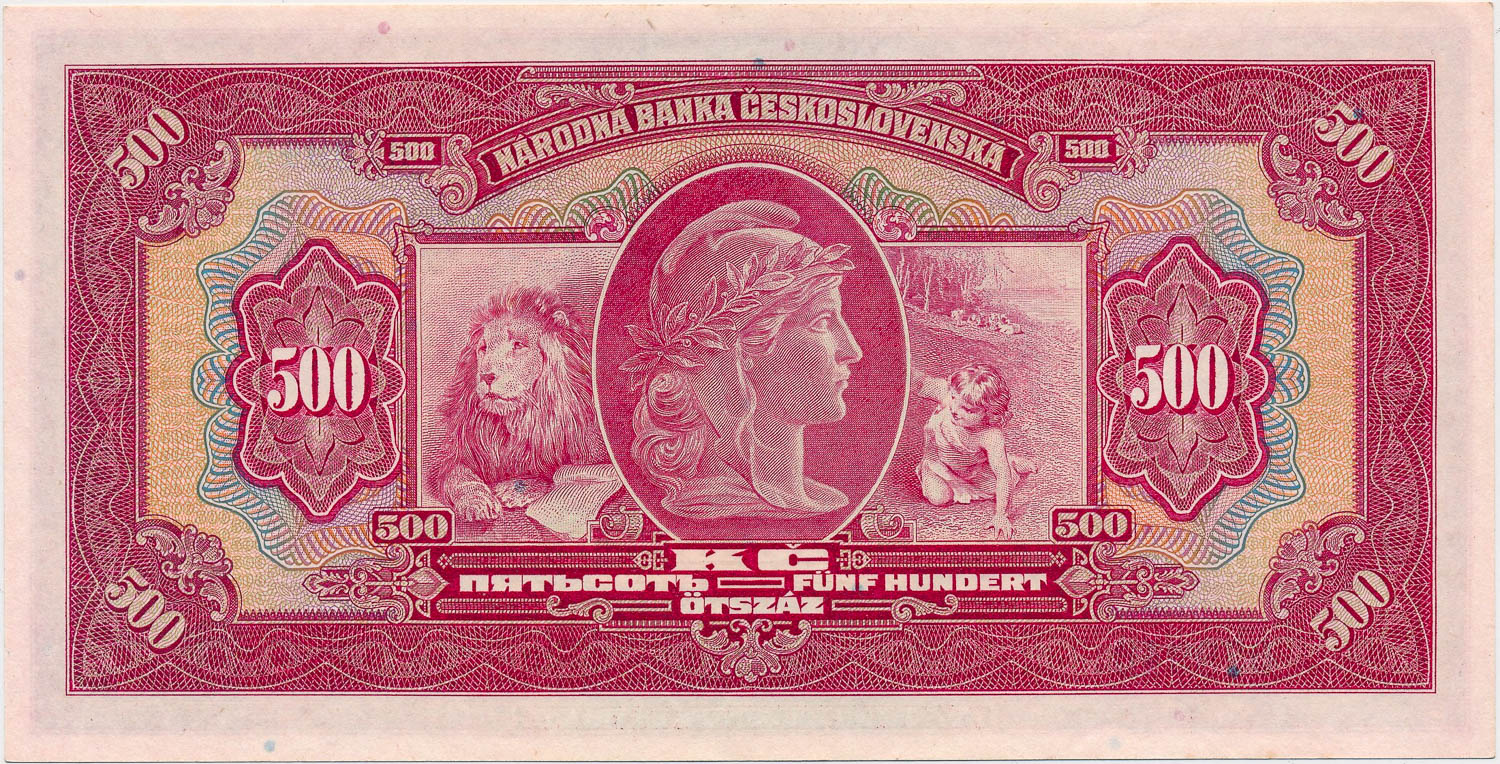 500 Kč 1929 - reverz