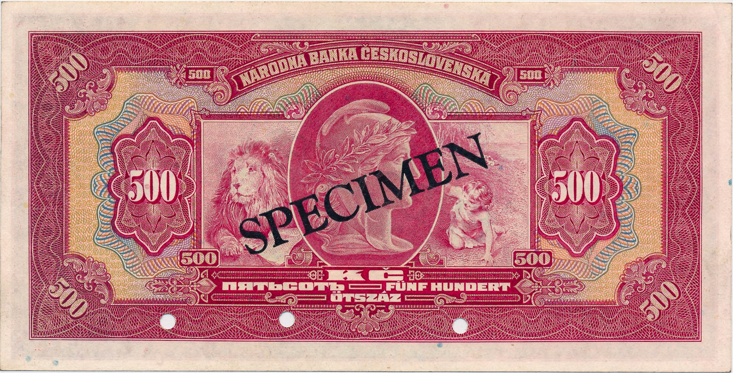 500 Kč 1929 (anulát) - reverz