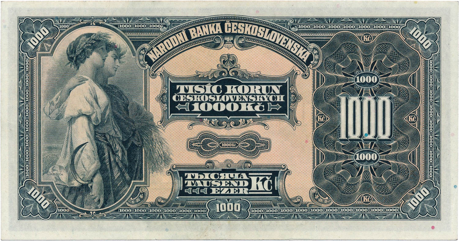 1000 Koruna 1932 - back
