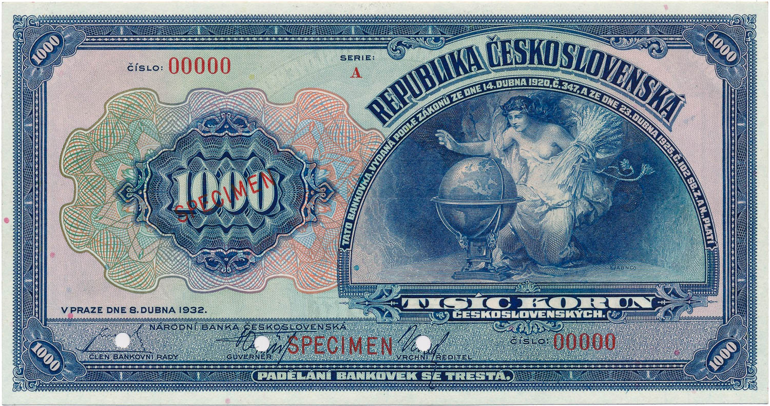 1000 Koruna 1932 (annulus) - front