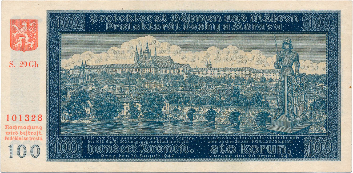 100 Koruna 1940 - front