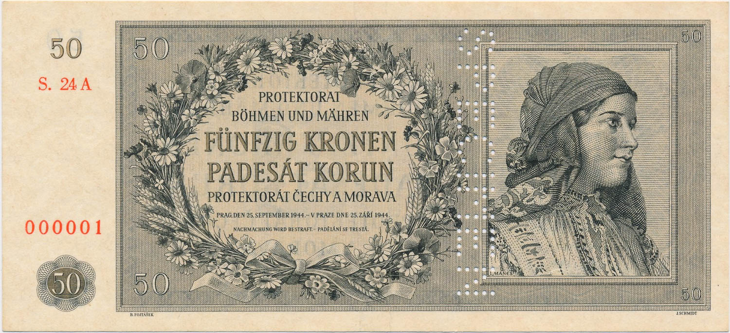 50 Koruna 1944 (bank specimen) - front