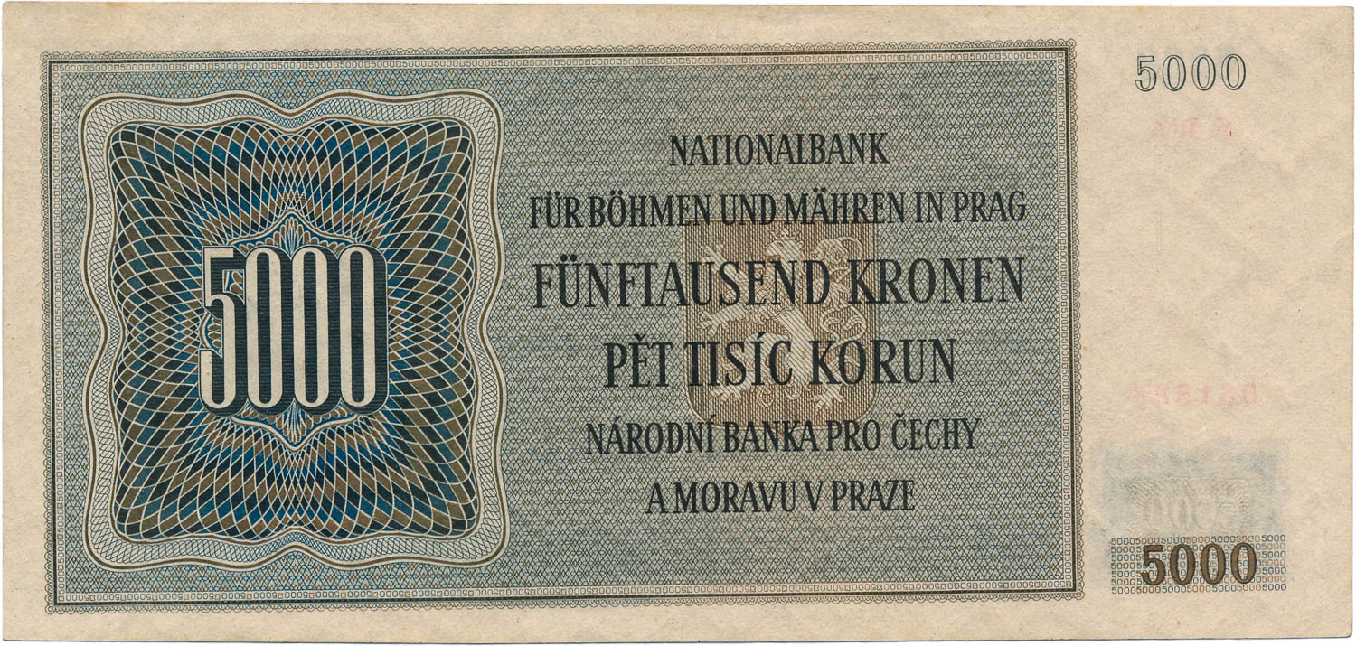 5000 Koruna 1944 - back