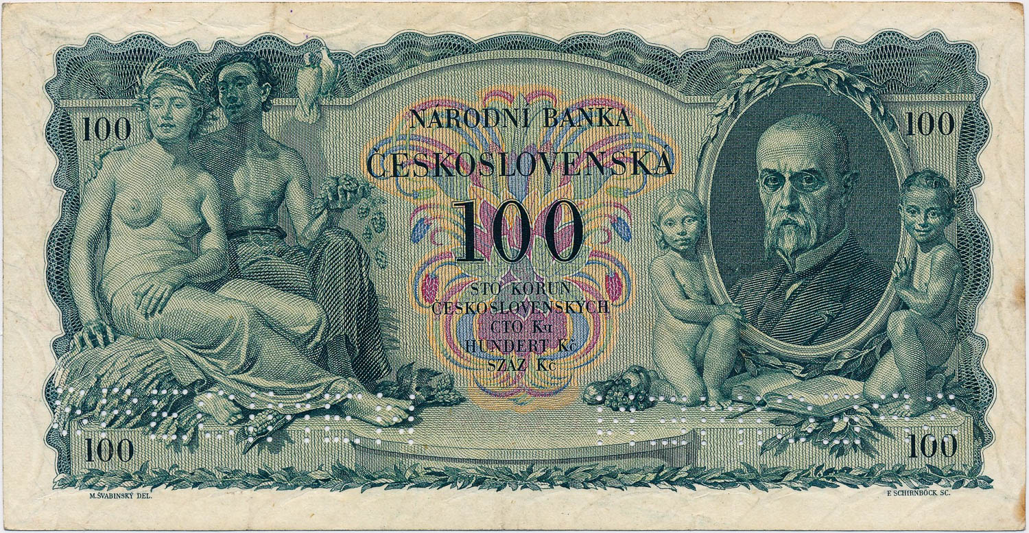 100 Koruna 1931/39 - back