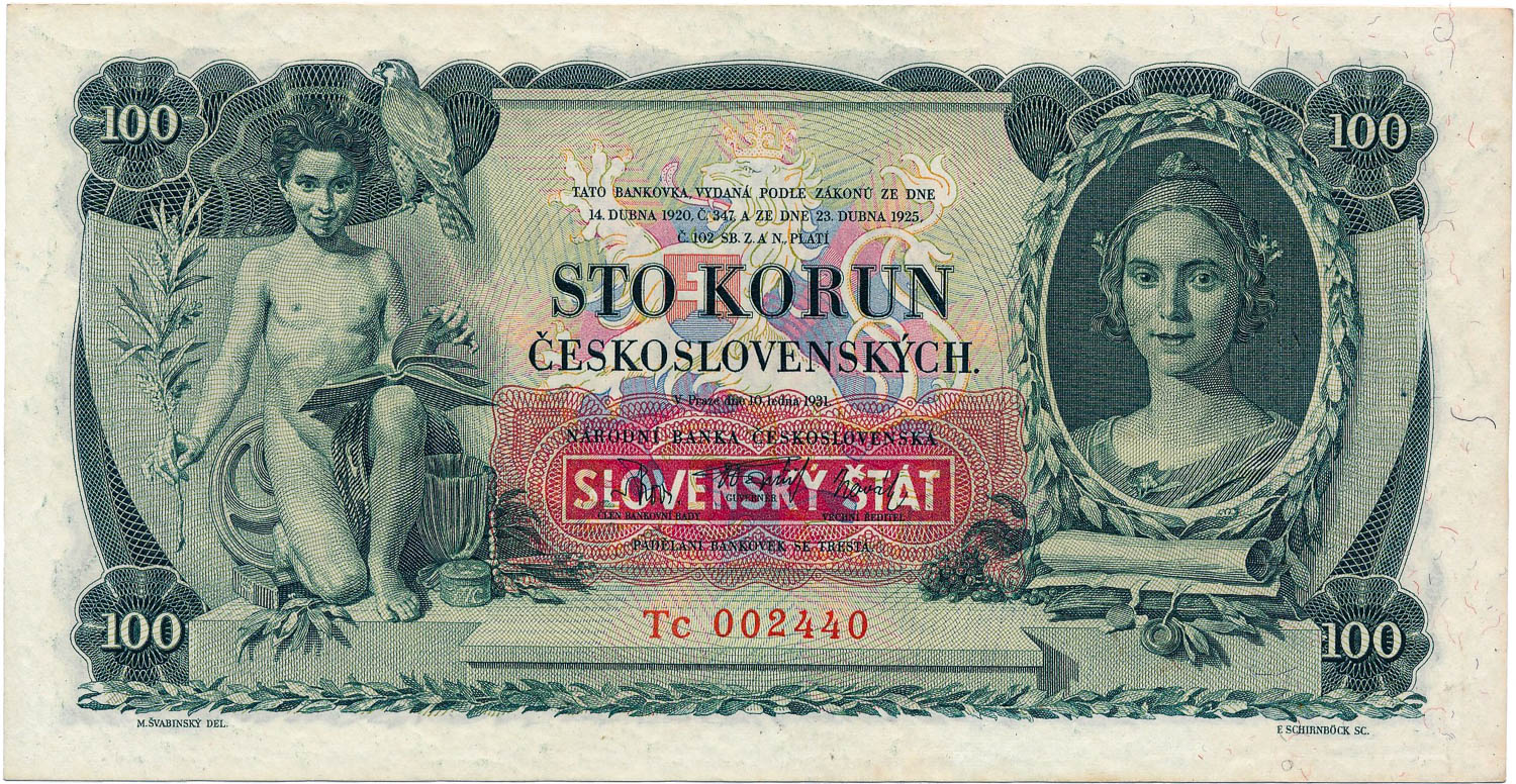 100 Koruna 1931/1939 - front