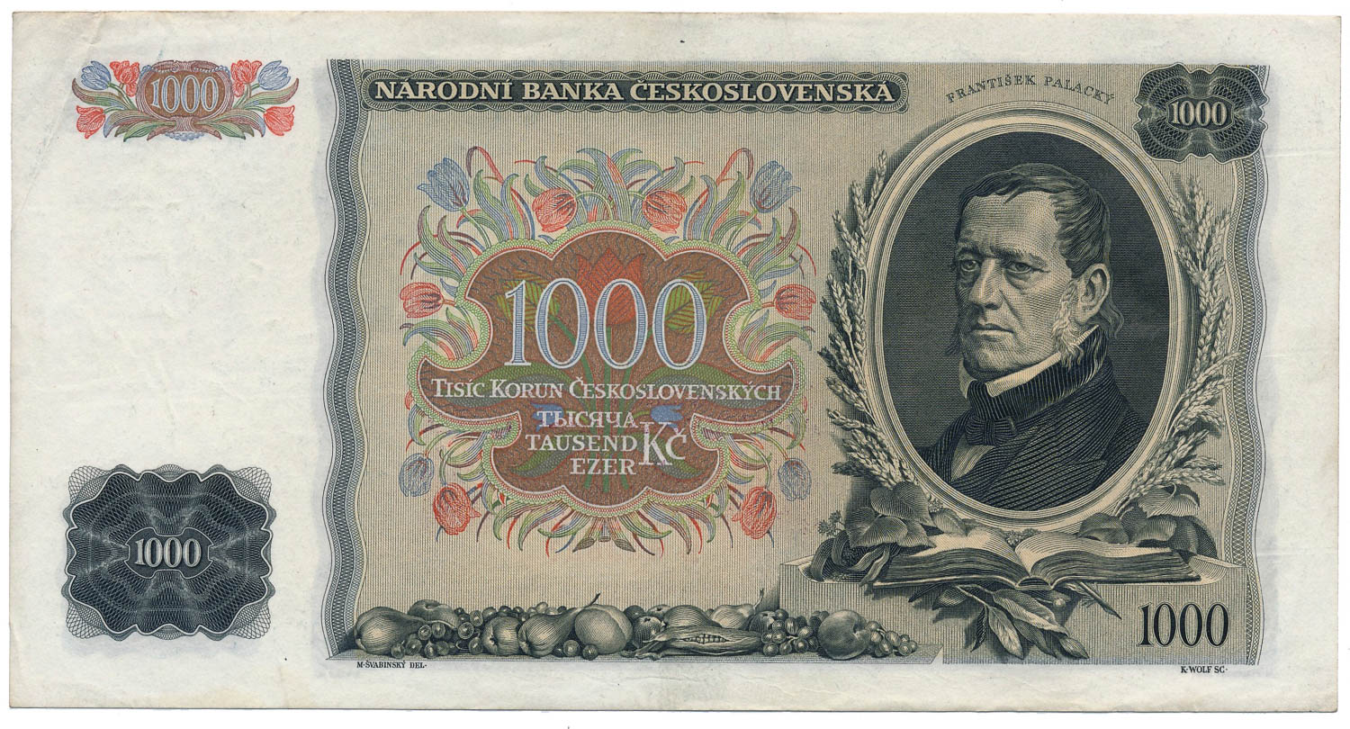 1000 Koruna 1934/39 - back