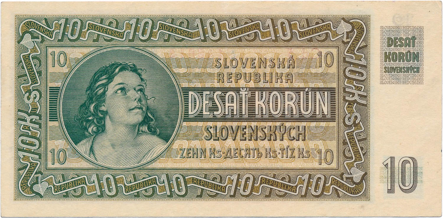 10 Koruna 1939 - back