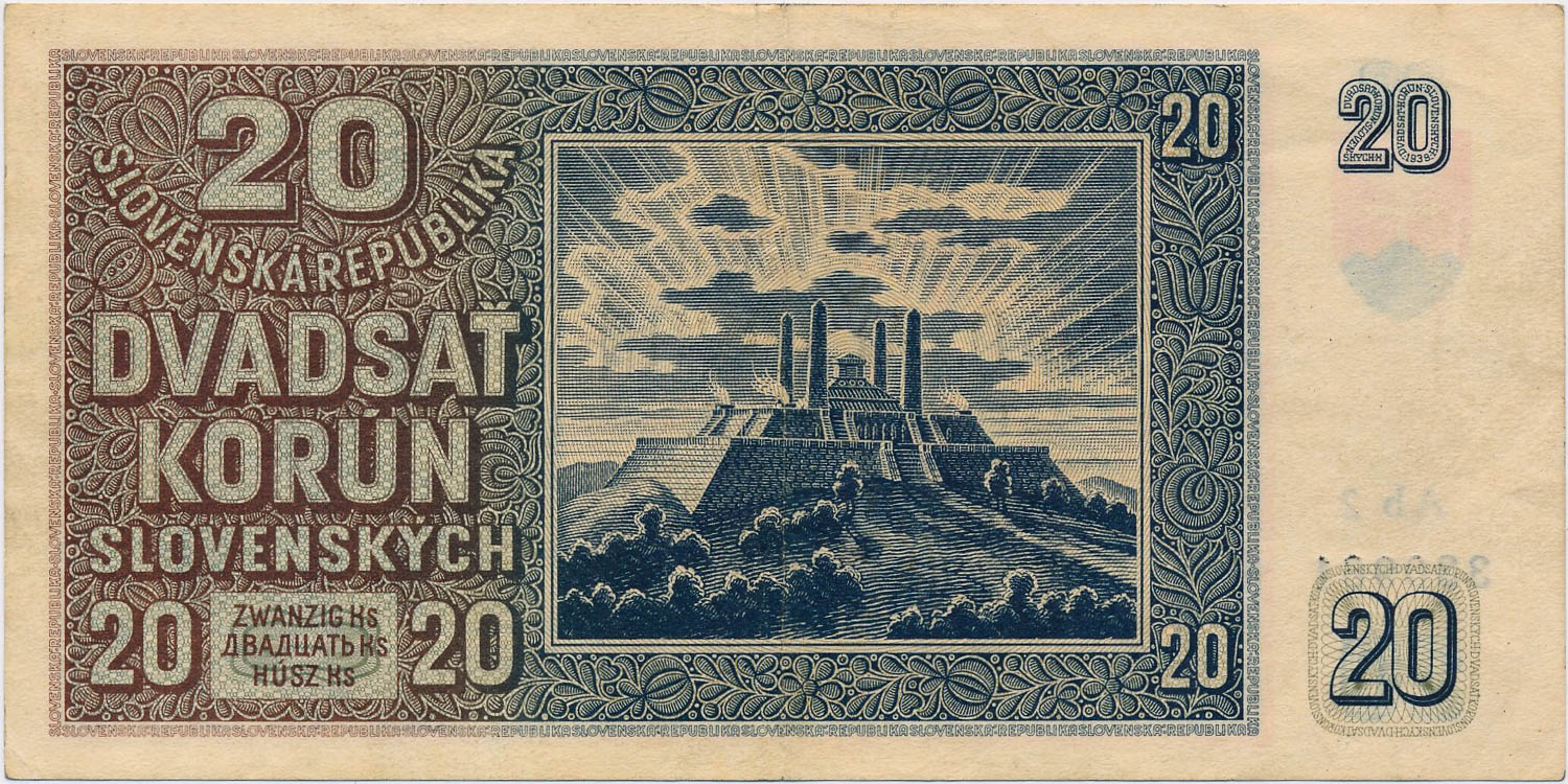 20 Koruna 1939 - back