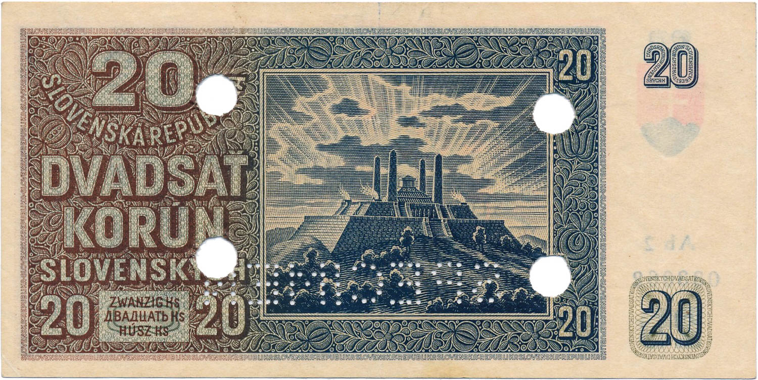 20 Koruna 1939 - back