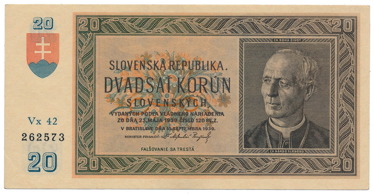 20 Koruna 1939 - front