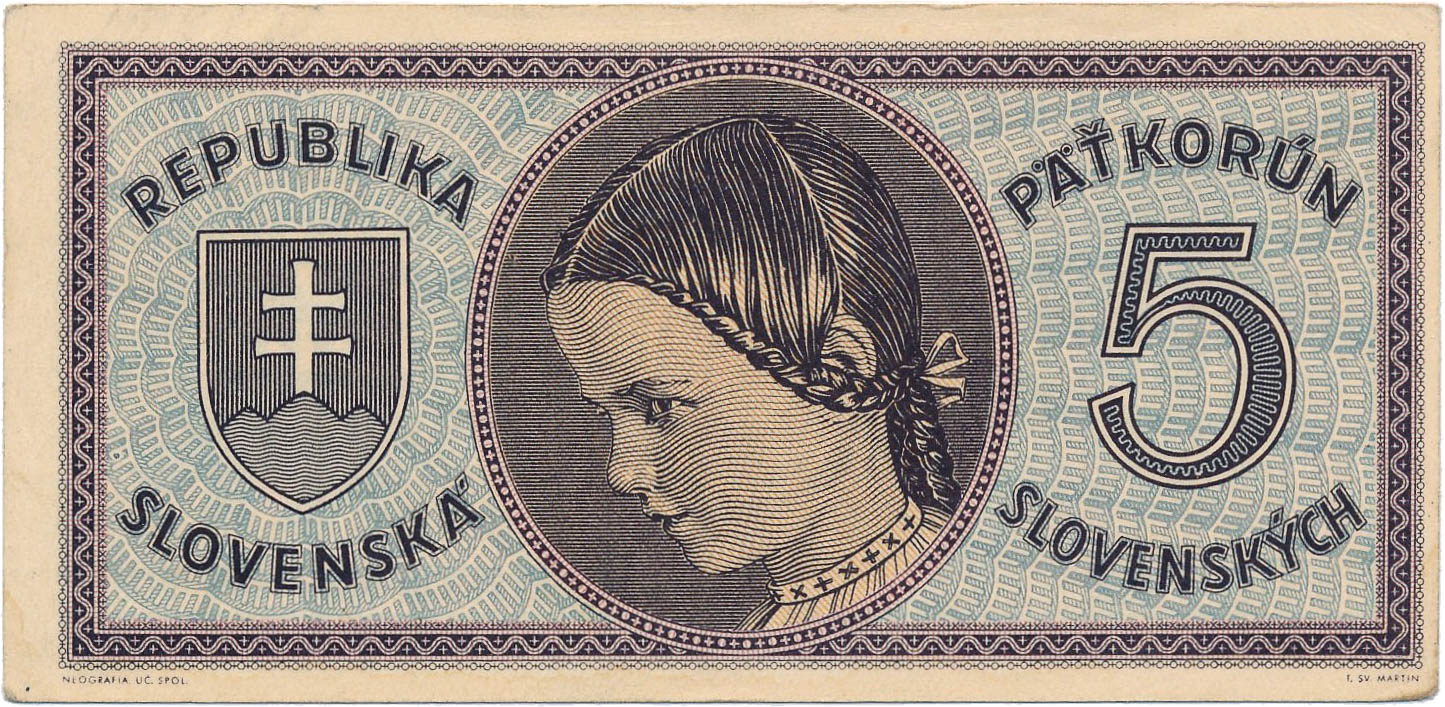 5 Koruna 1945 - front