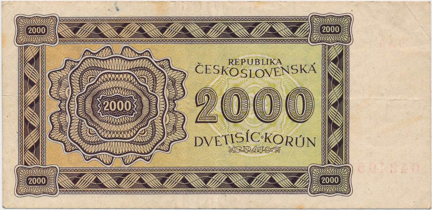 2000 Koruna 1945 - back