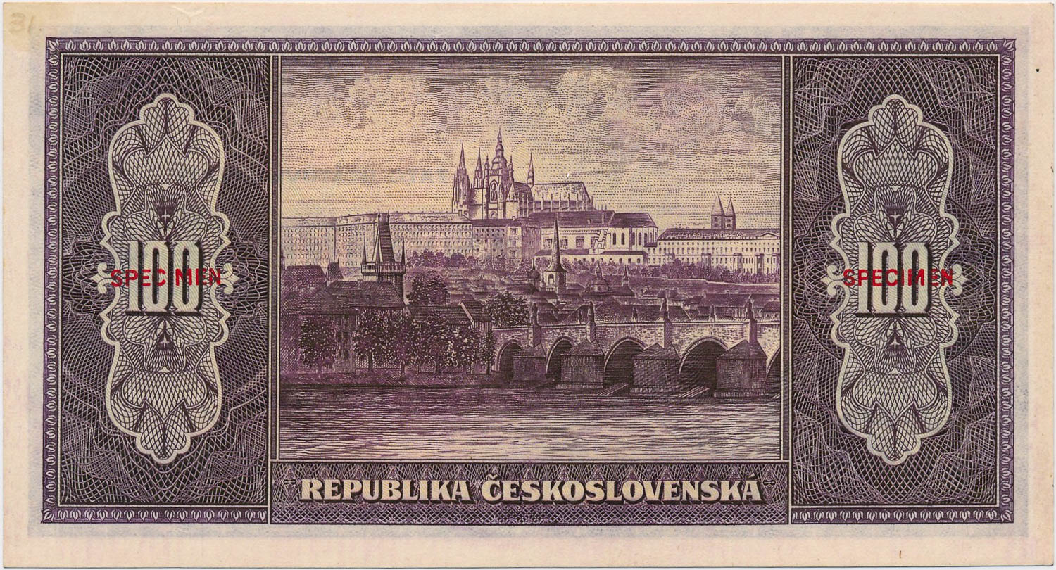 100 Koruna 1945 - back