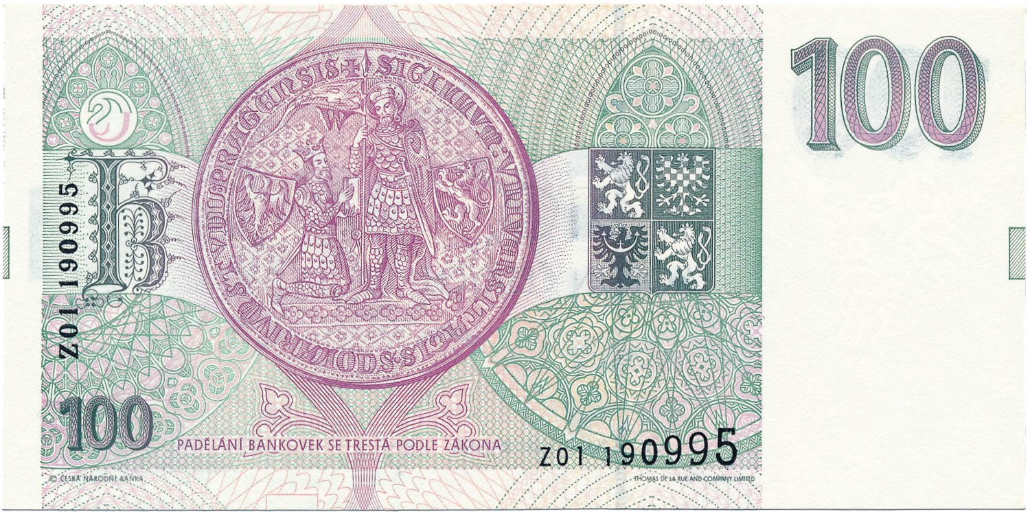 100 Kč 1993 - reverz