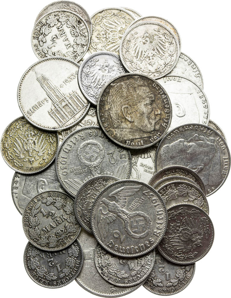 Silver coins (33 pcs) - front