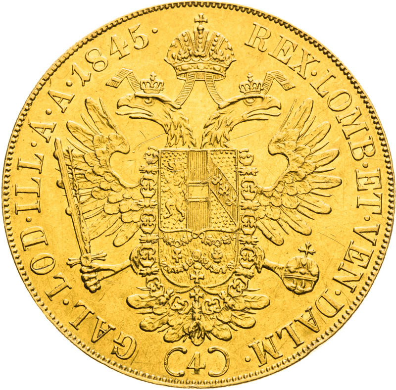 4 Ducats 1845 - back