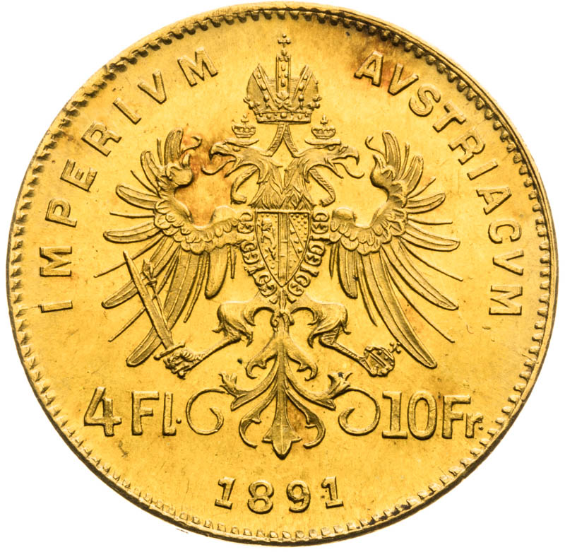4 Gulden 1891 - back