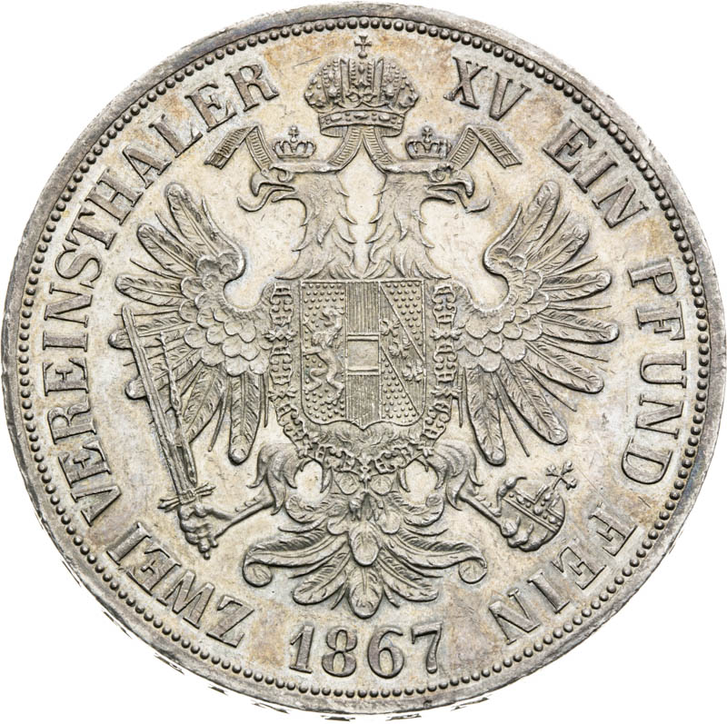 Federal 2 Thaler 1867 - back