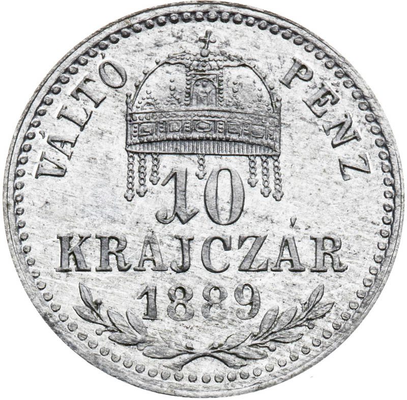 10 Kreutzer 1889 (Pattern strike) - back
