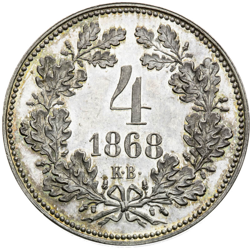 4 Kreutzer 1868 (Silver Struck) - back