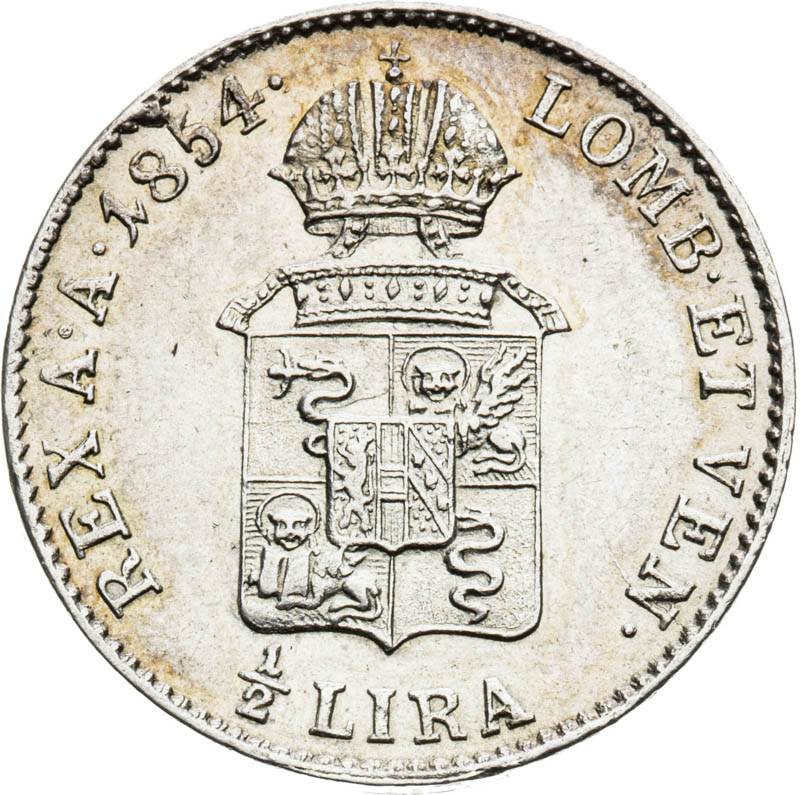 1/2 Lira 1854 - revers