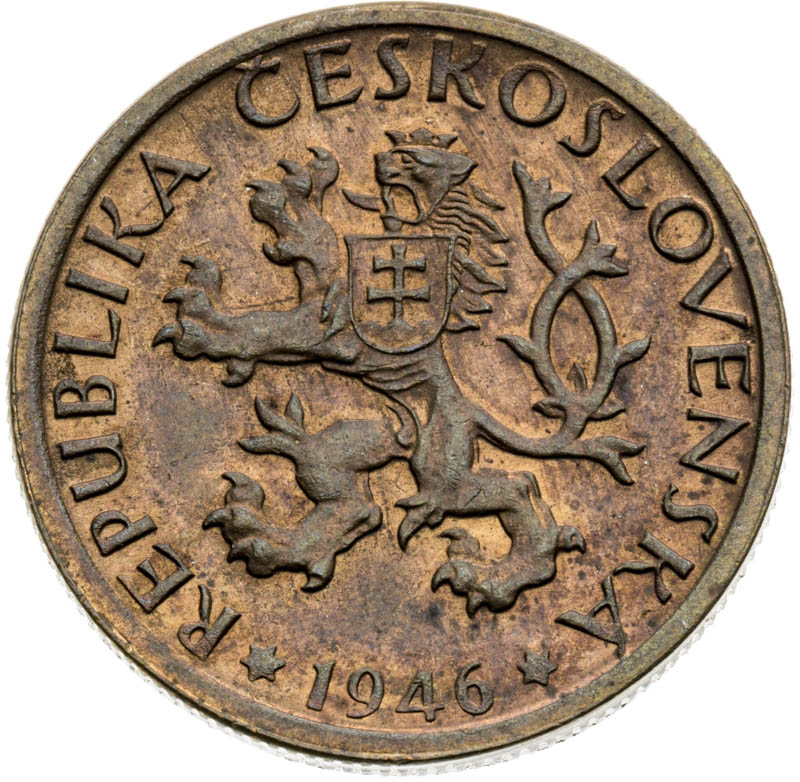 1 Koruna 1946 (Pattern strike) - back