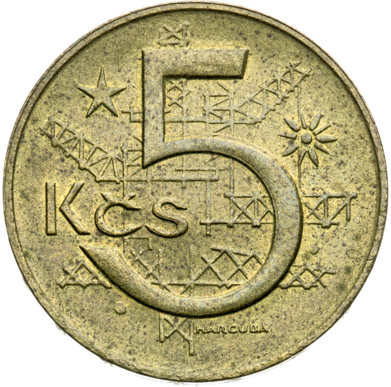 5 Korun 1968 (Pattern strike) - back