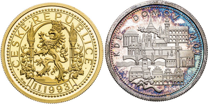 Gold and Silver medal 1993 (2 pcs) - front