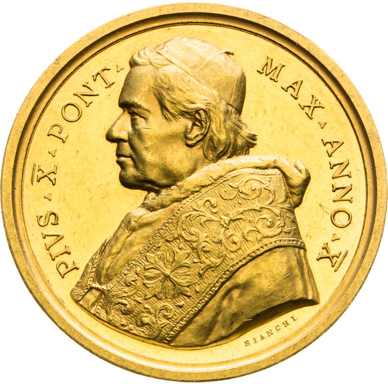Gold medal Anno X (1913) - front