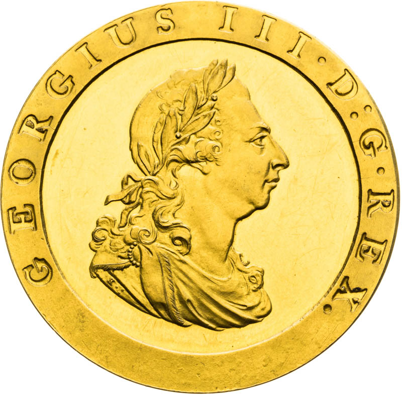 Proof Penny 1797 'Cartwheel' type (struck in gold) - front