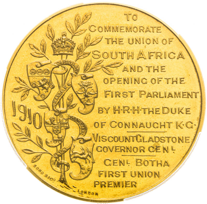 Gold medal 1910 (Pattern strike) - back