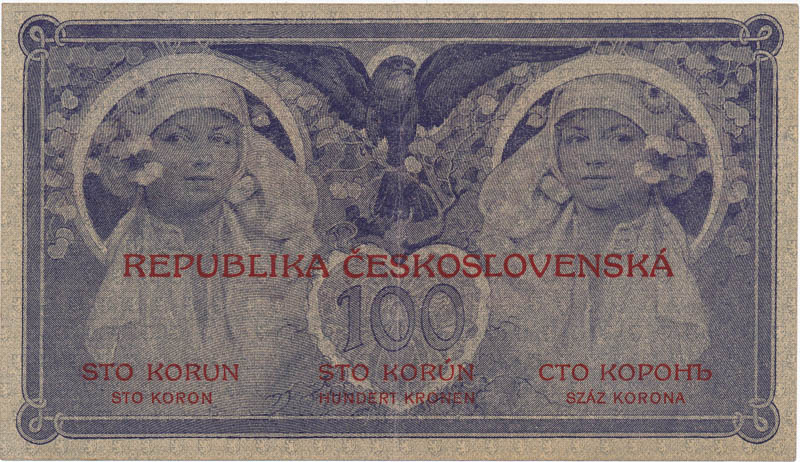100 Koruna 1919 - back